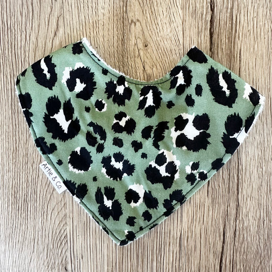 Bandana Bib - Green Leopard
