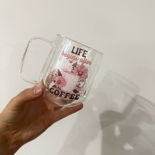 Life Begins After Coffee Double Walled Mug