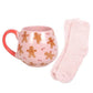Pink Gingerbread Mug and Socks Set