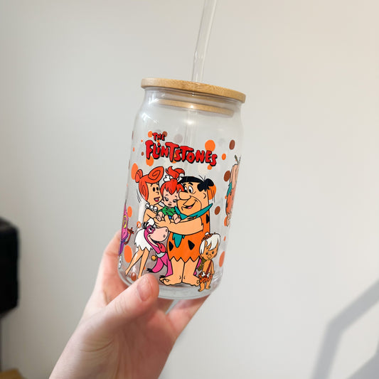 Flintstones Iced Coffee Glass