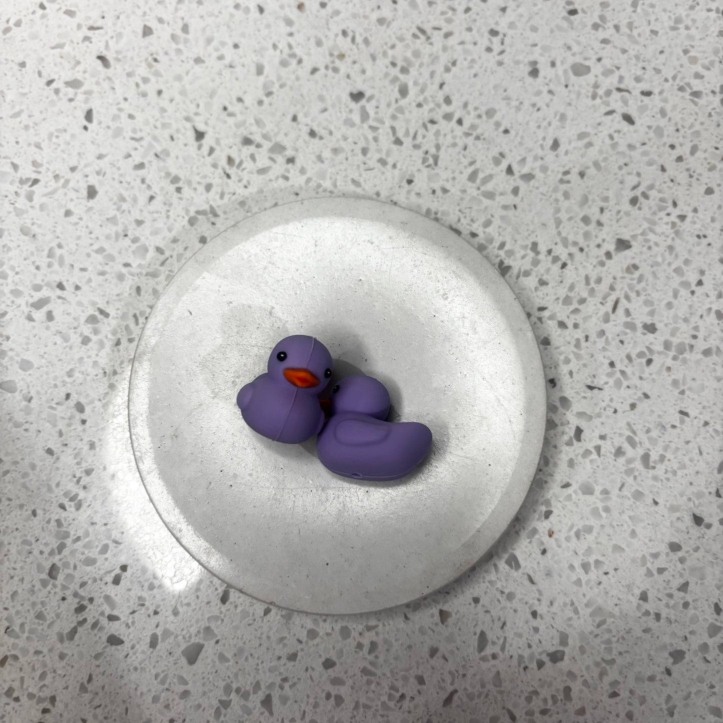 3d Purple Ducks Focal Silicone Bead