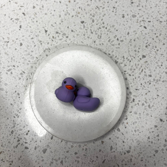 3d Purple Ducks Focal Silicone Bead