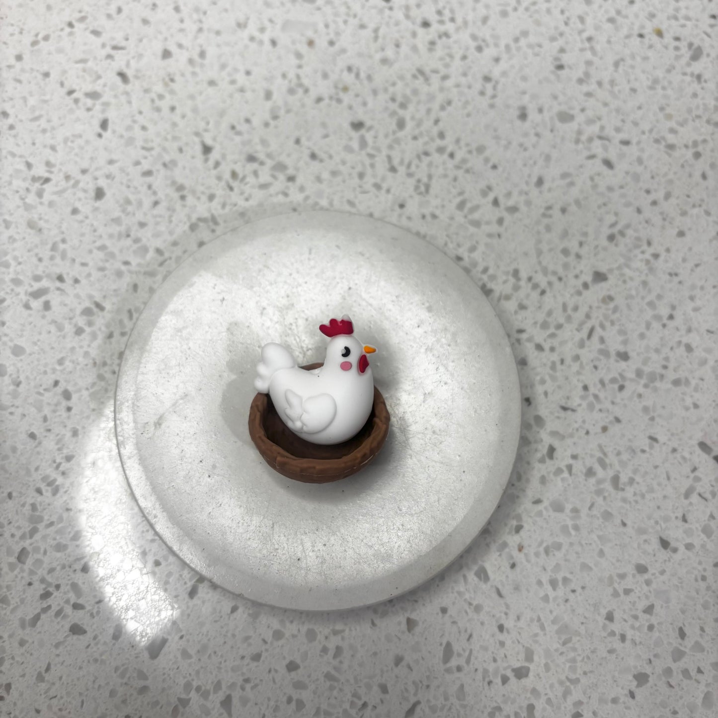 3d Rooster & Nest Focal Silicone Bead