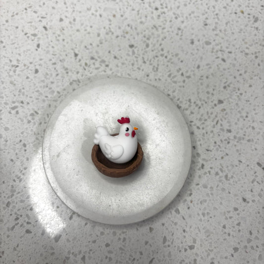 3d Rooster & Nest Focal Silicone Bead