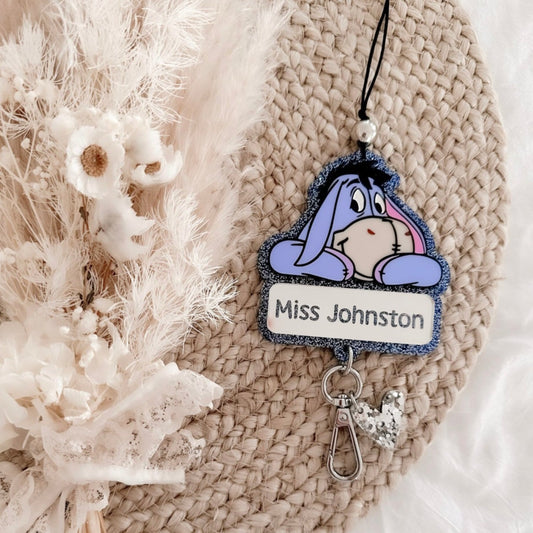 Personalised eeyore teacher lanyard