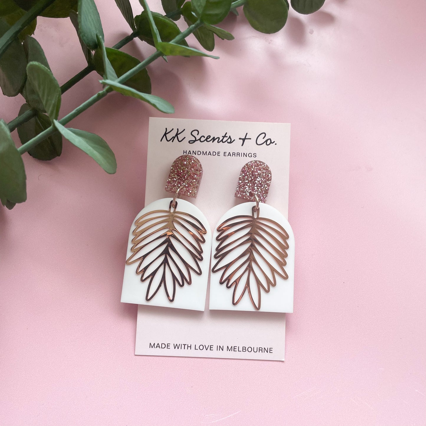 Rose Gold Leaf Earring Dangles