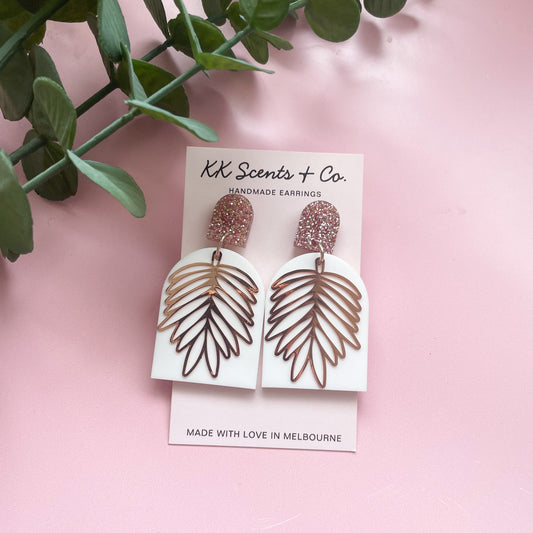 Rose Gold Leaf Earring Dangles