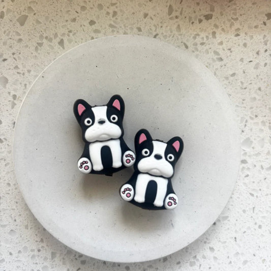 3d Frenchie Focal Silicone Bead