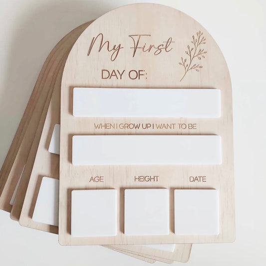 My First Day Wooden Board