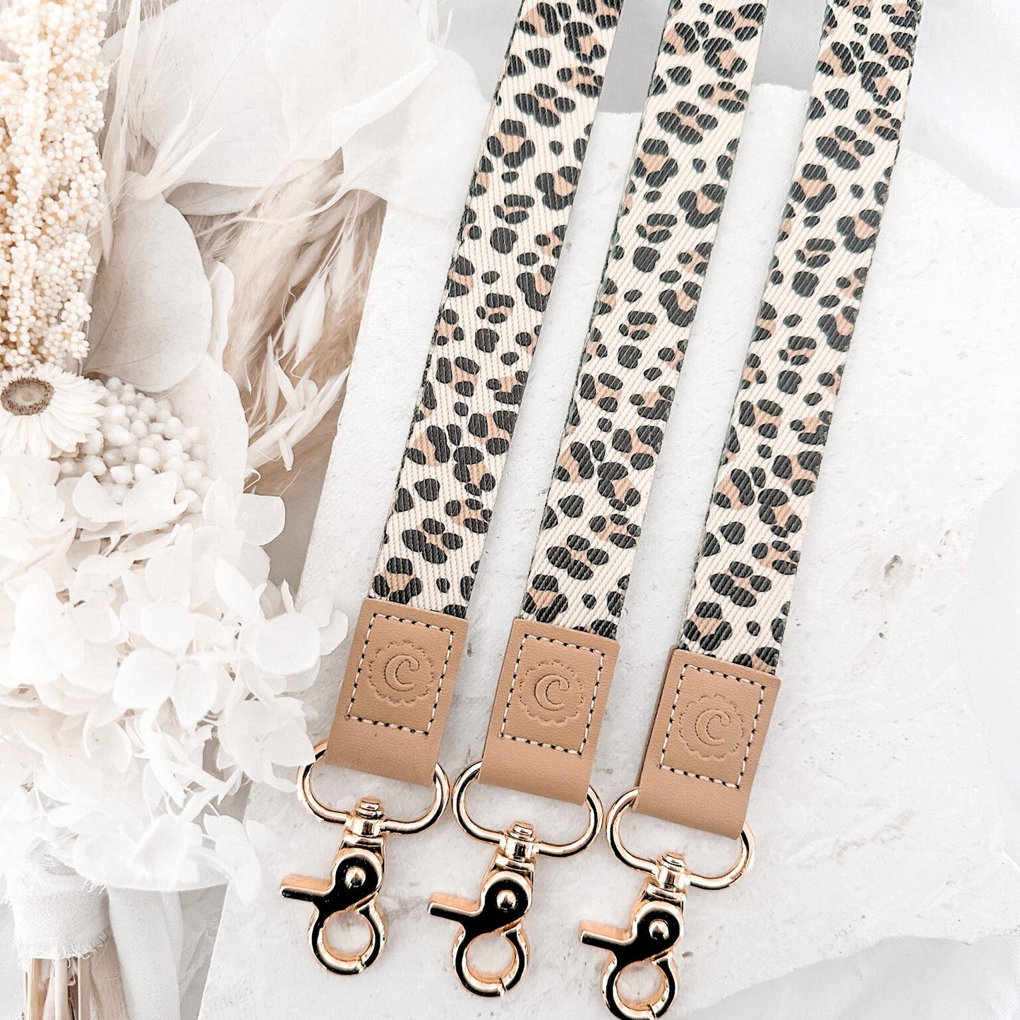 Cream Leopard Teacher Lanyard