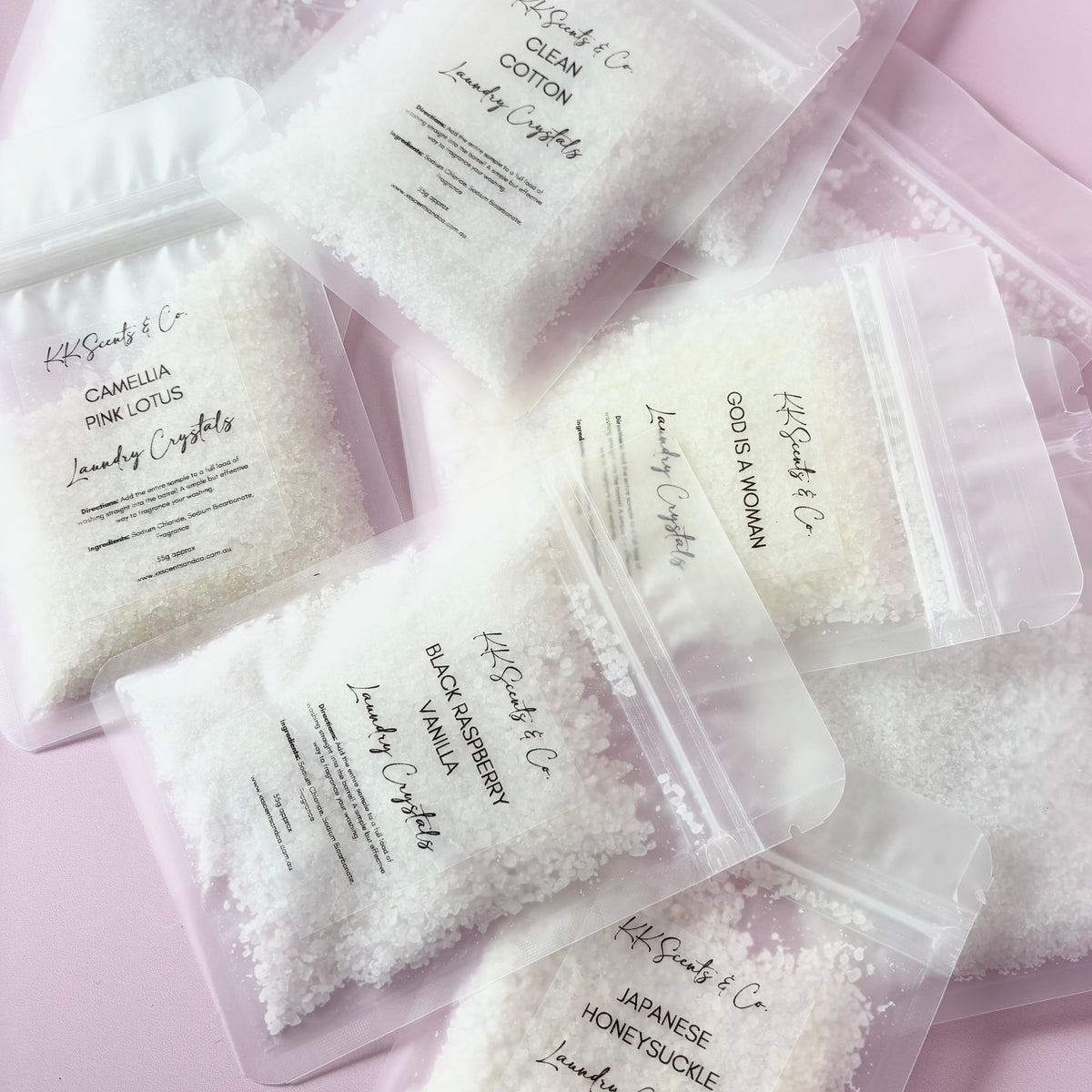 Laundry crystal sample pack