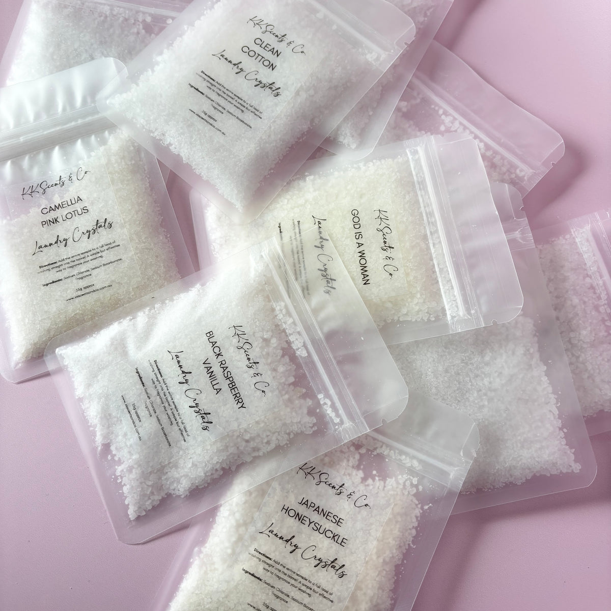 Laundry crystal sample pack