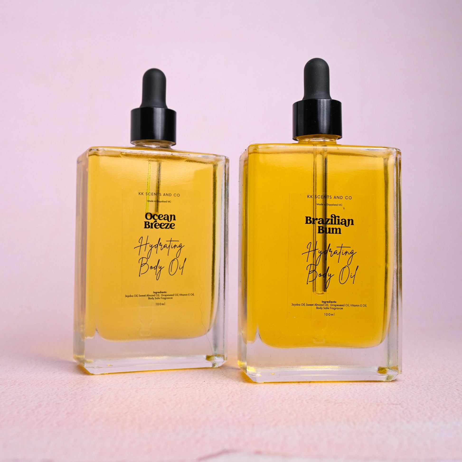 Nourishing body oil for dry skin made with jojoba oil and vitamin E