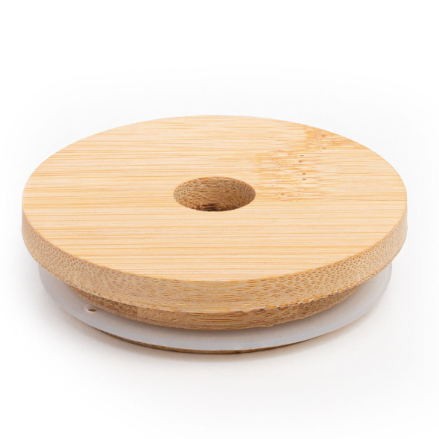 Bamboo Lid For Iced Coffee Glass