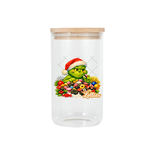 Grinch Canister Decal - Lollies
