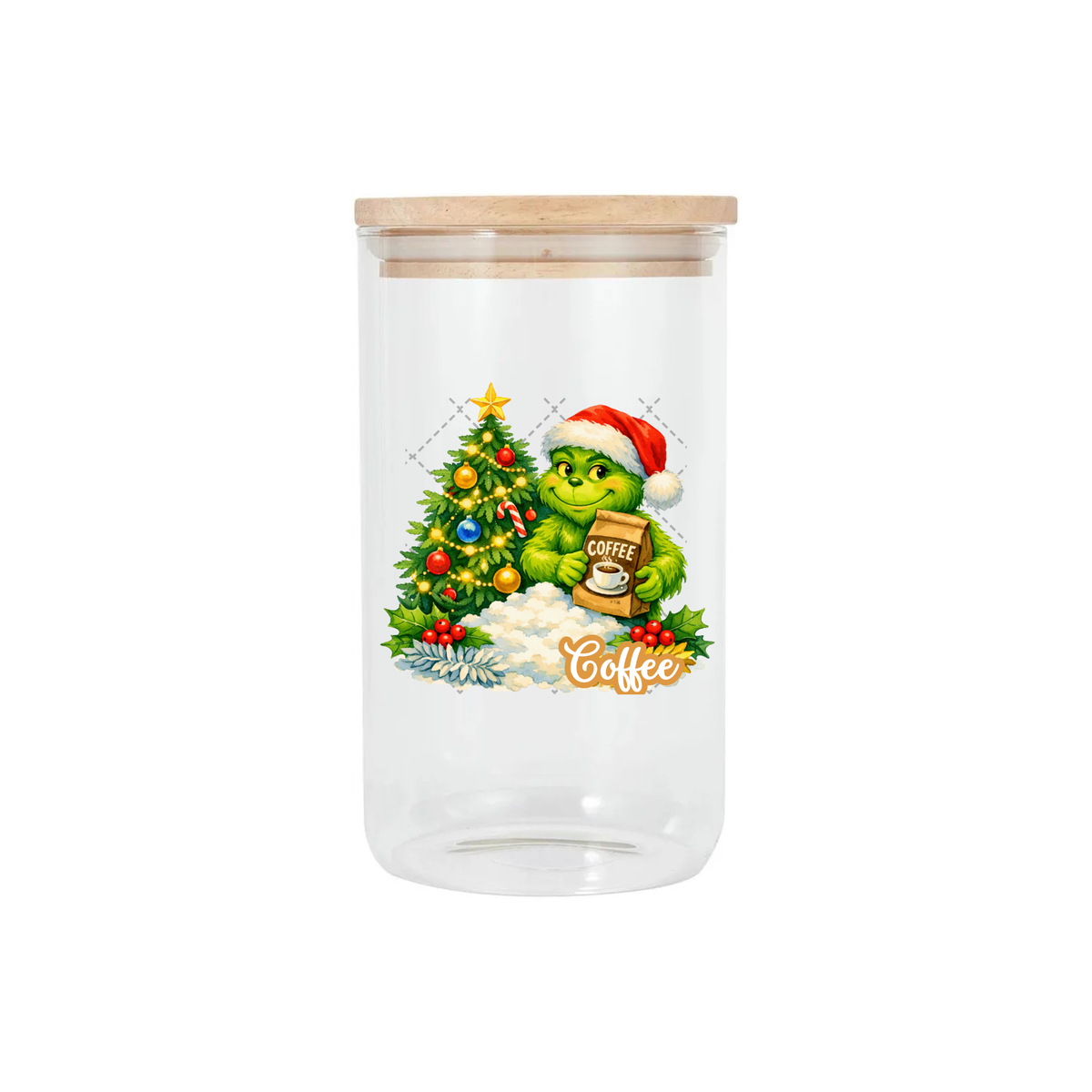 Grinch Canister Decal - Coffee