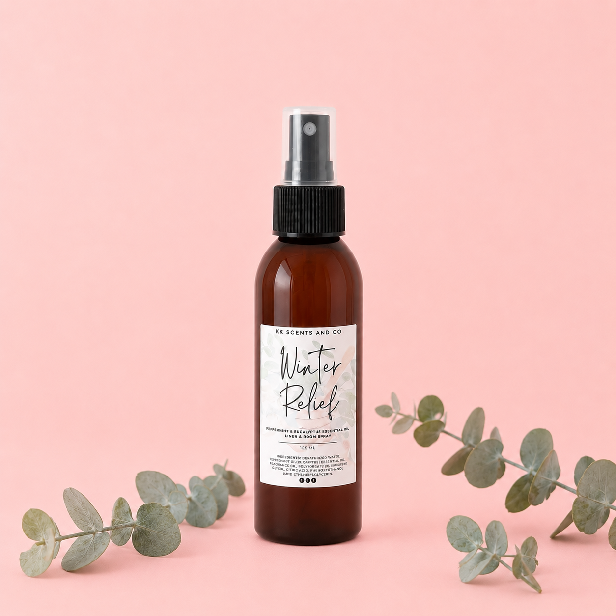 Winter relief room linen spray