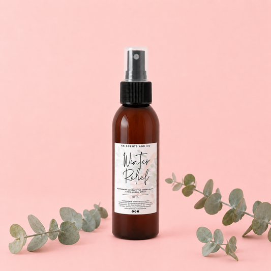 Winter relief room linen spray