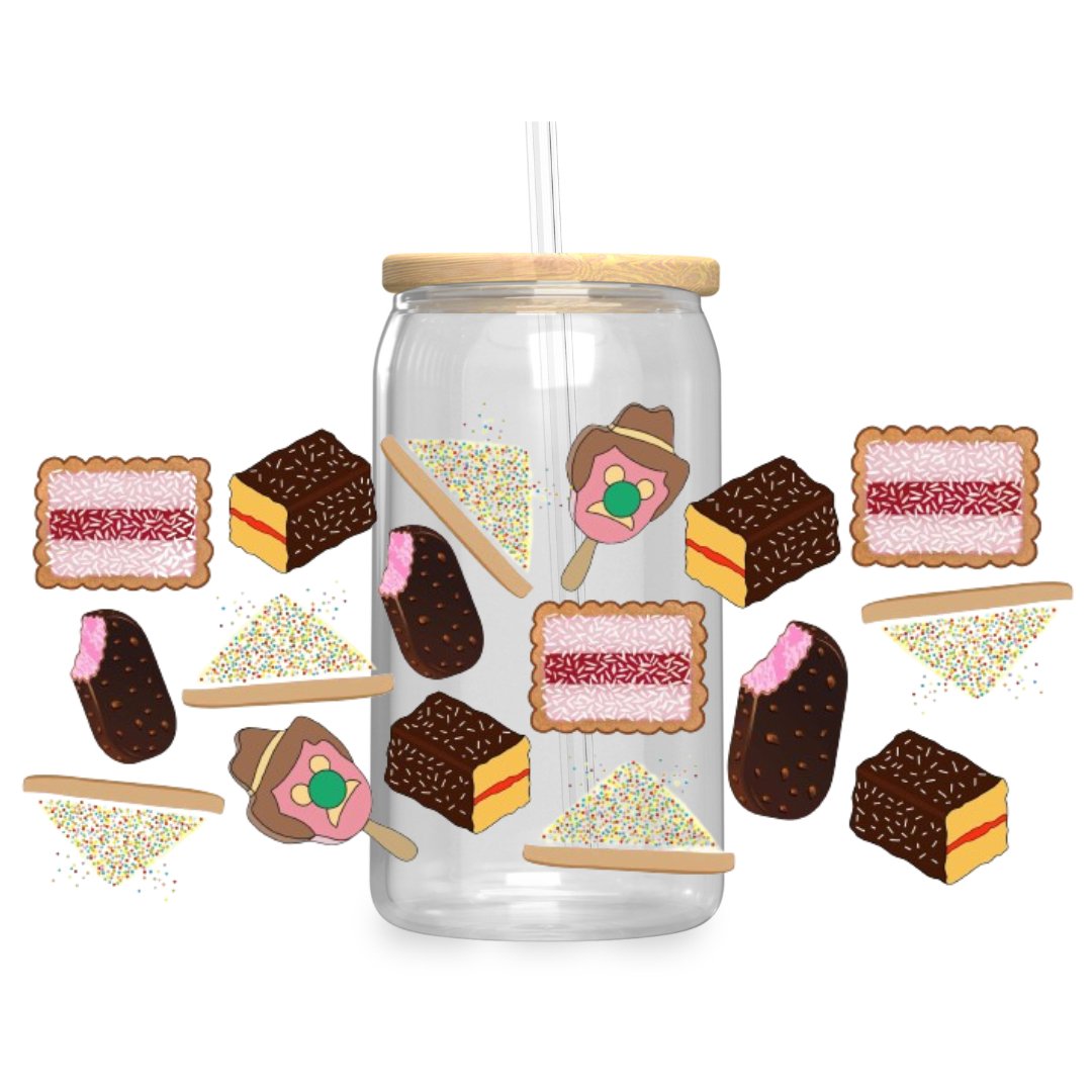 aussie treats iced latte glass