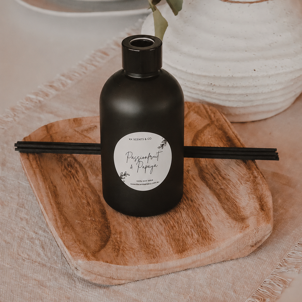 black reed diffuser passionfruit