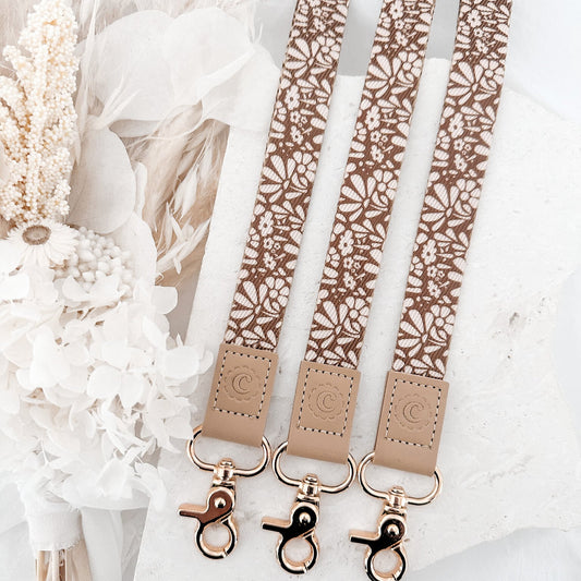 boho floral fabric lanyard