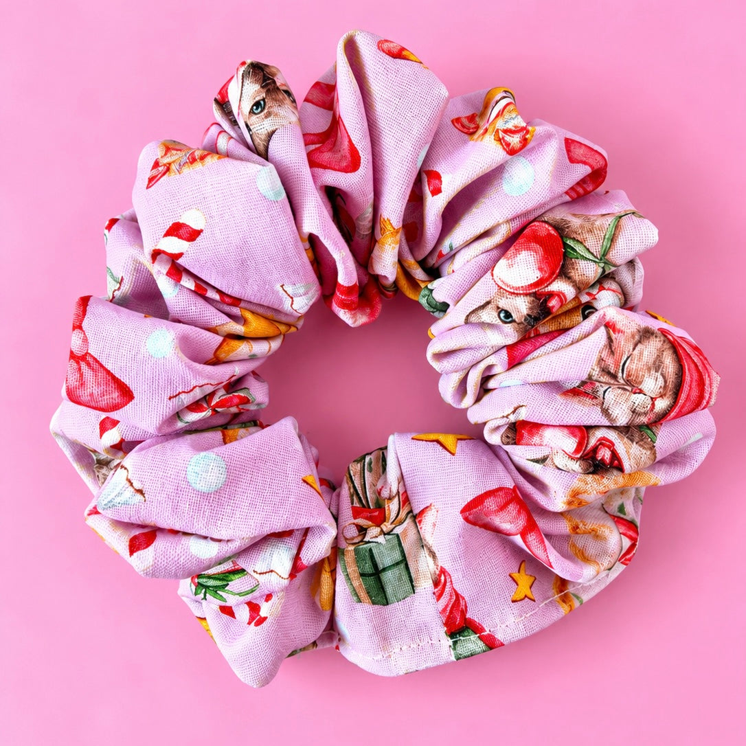 cats Christmas scrunchie