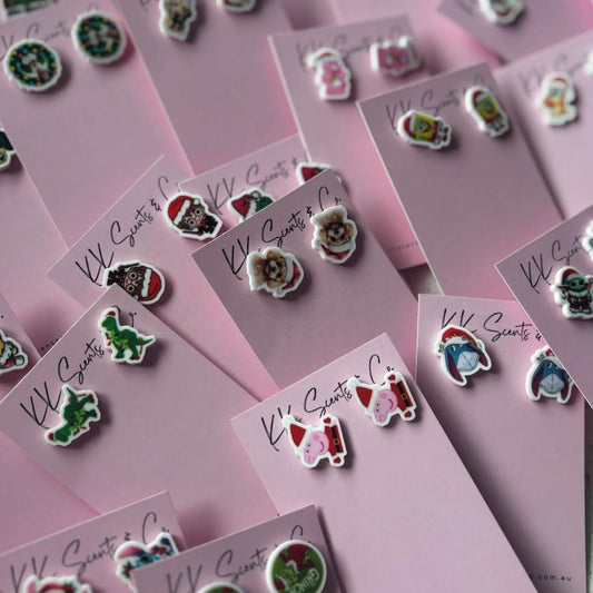 christmas earring studs