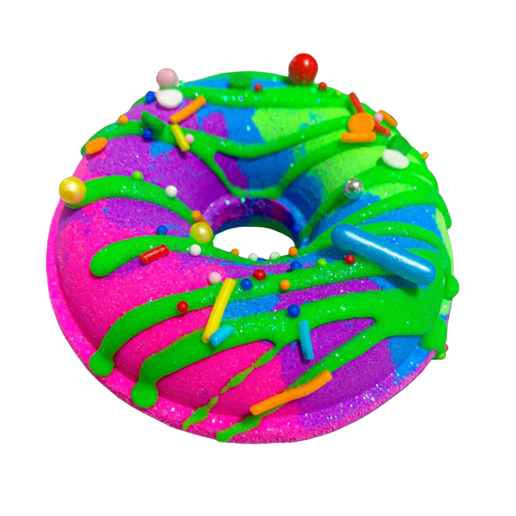 cola bottles donut bath bomb