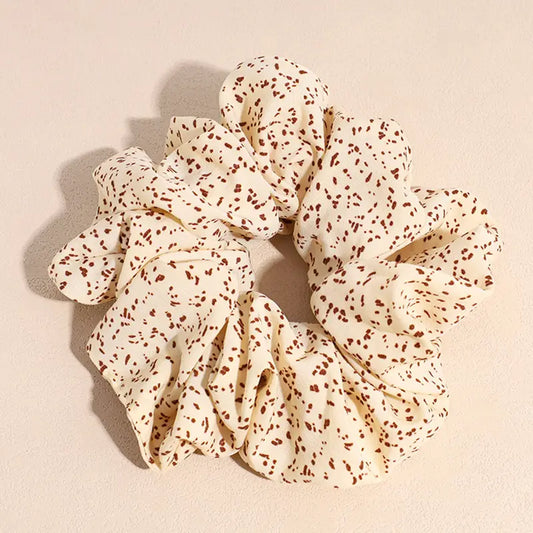 Cream Spotted XL Scrunchie