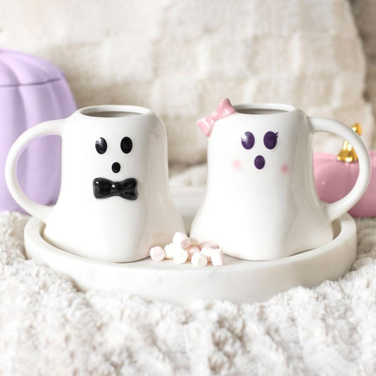 Mr and Mrs Boo Set of 2 Ceramic Mugs