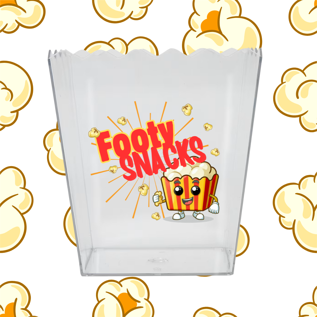 footy snacks popcorn box