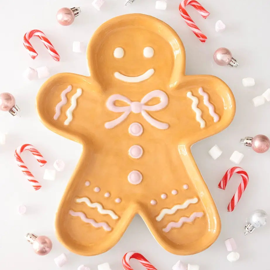 gingerbread man serving plate