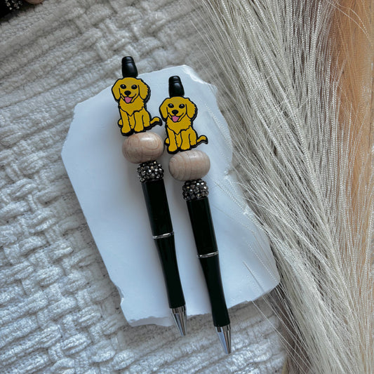golden retriever beaded pen