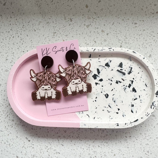 highland cow earrings