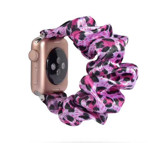 Pink Leopard Scrunchie Apple Watch Band