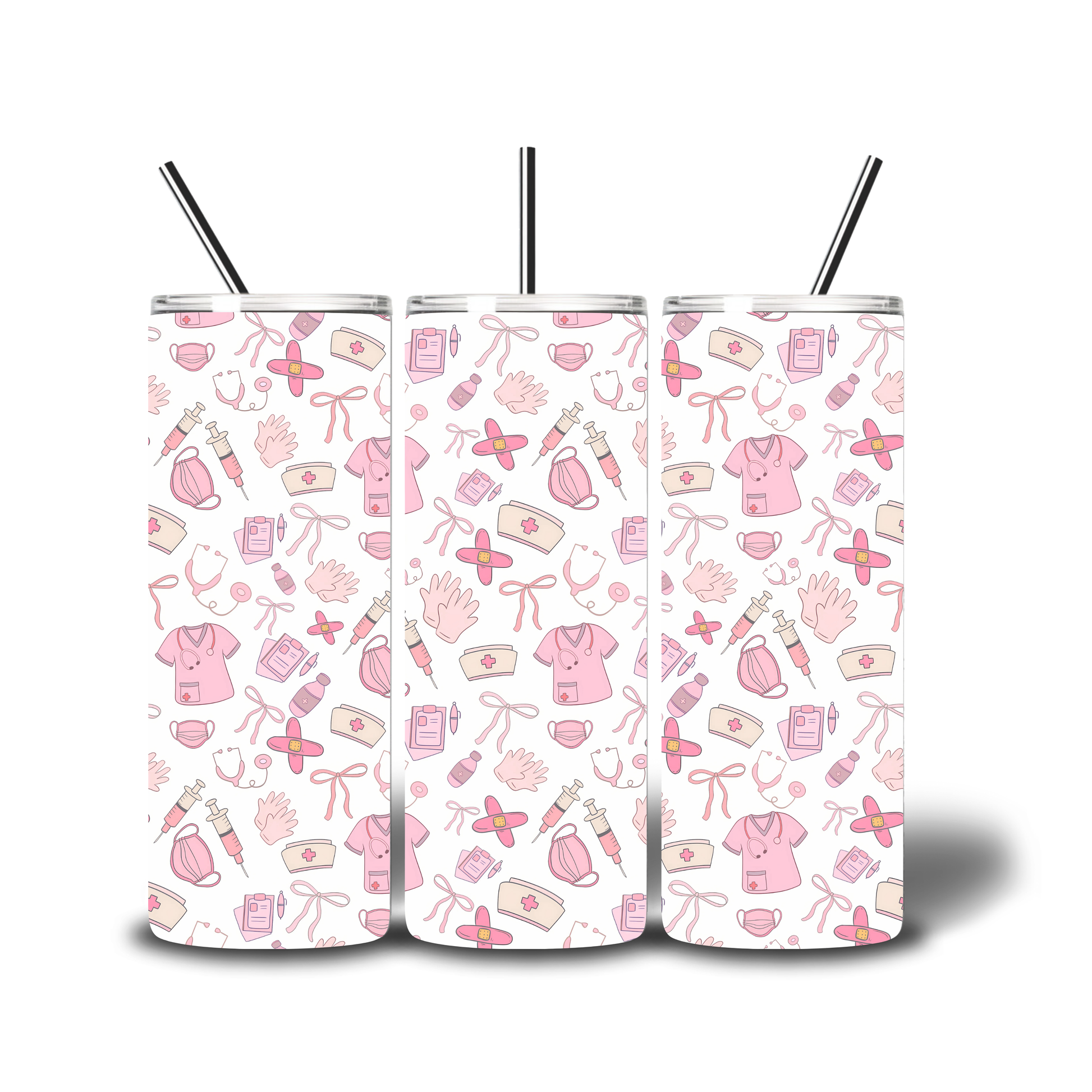 nurse printed cup tumbler