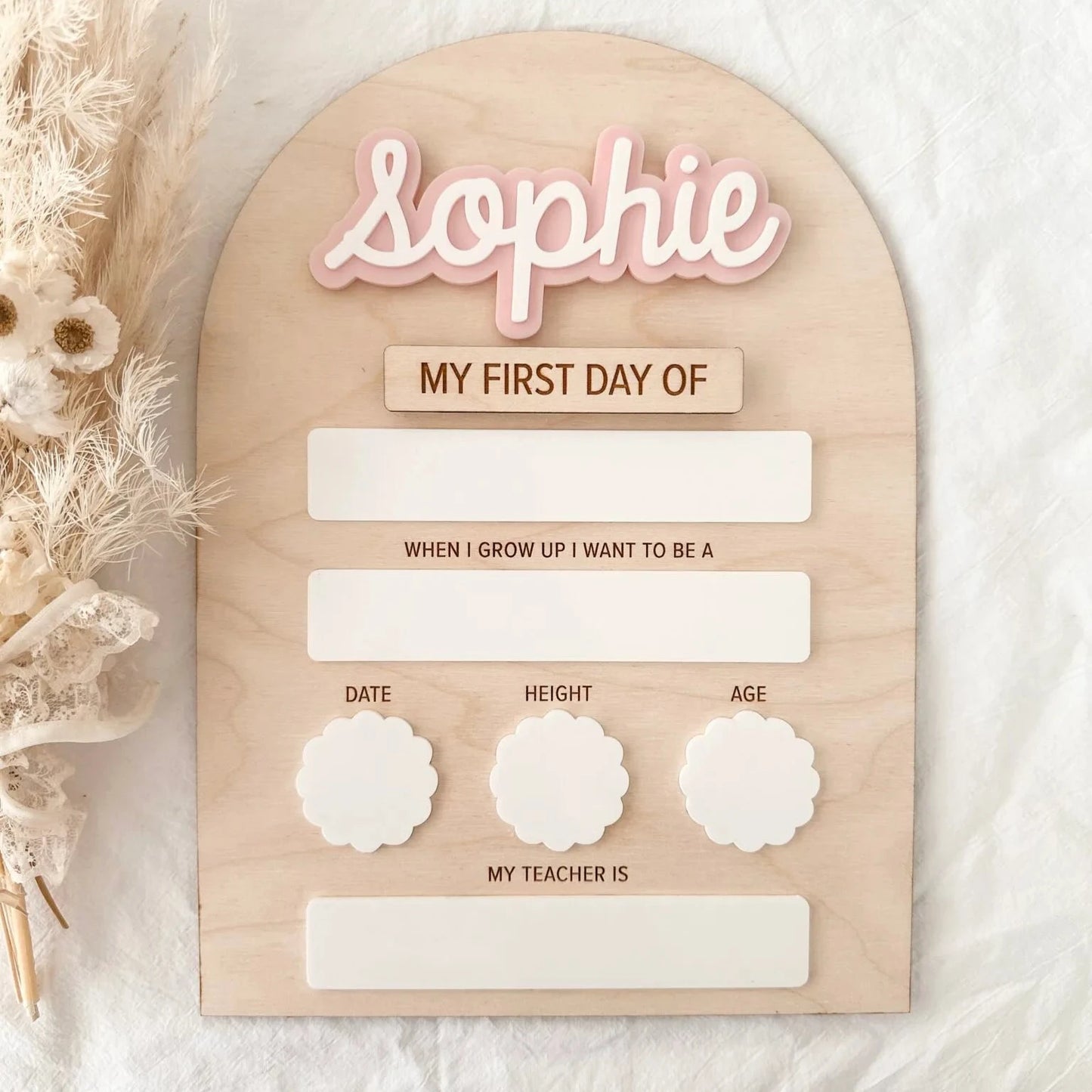 personalised first/last day of school board