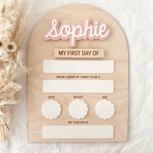 personalised first/last day of school board