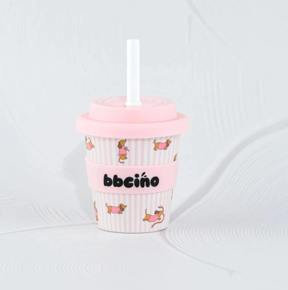 pink dachshund baby chino cup