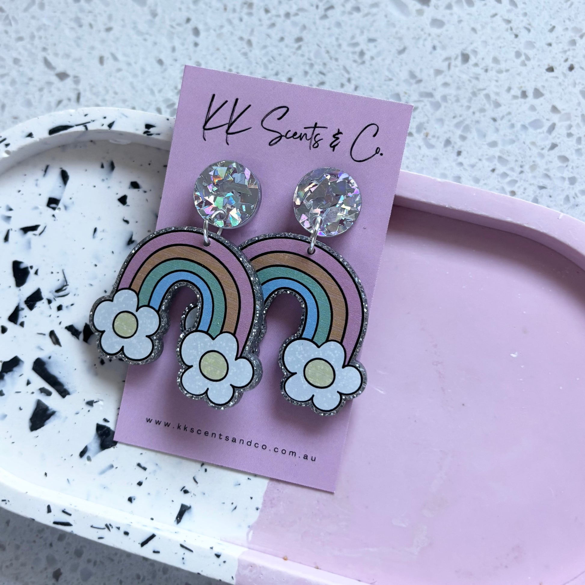 rainbow cloud earrings
