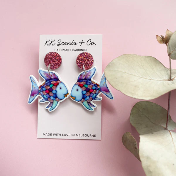 rainbow fish earrings