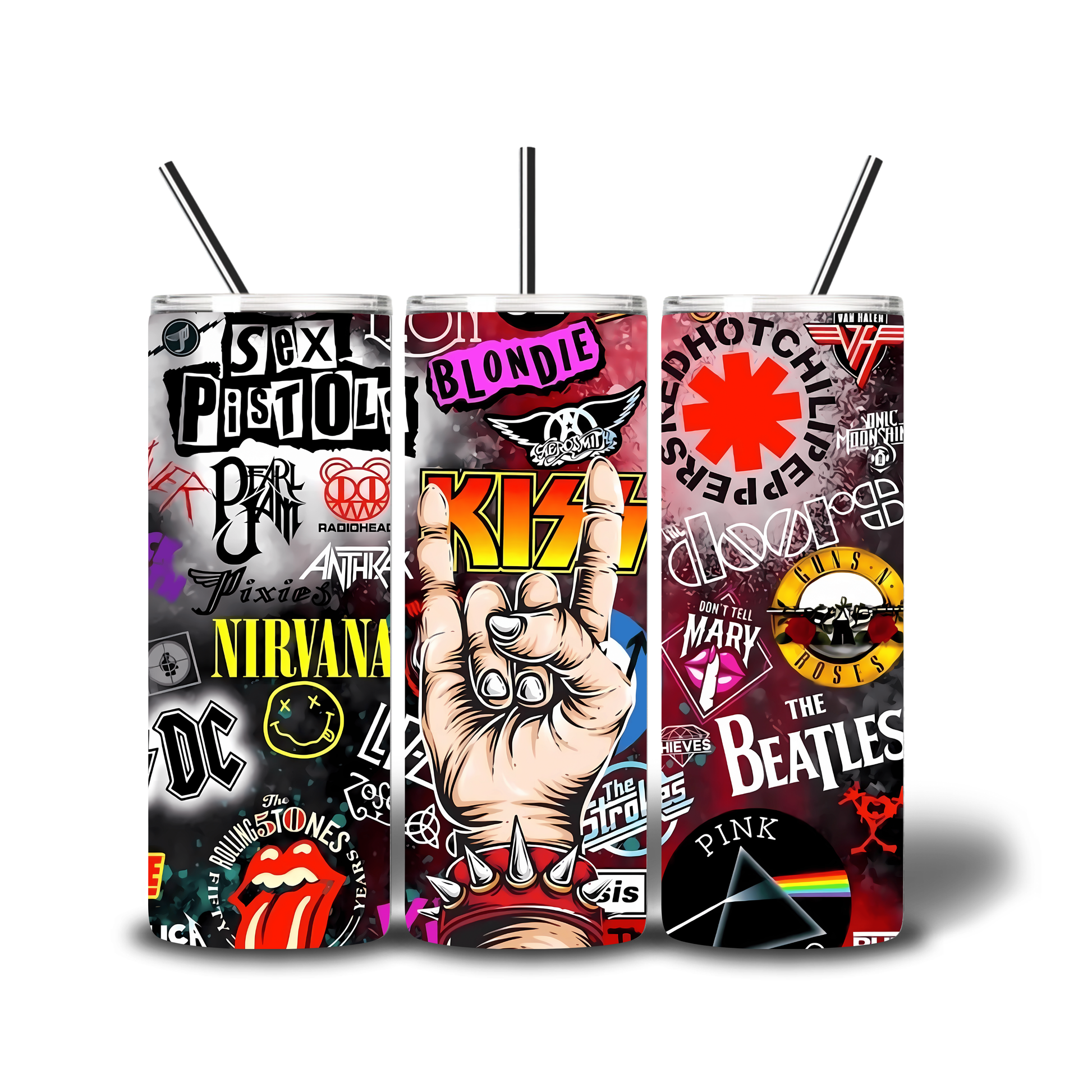 rock bands printed cup tumbler