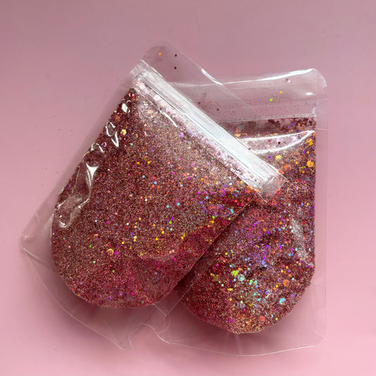 rose gold holographic chunky glitter