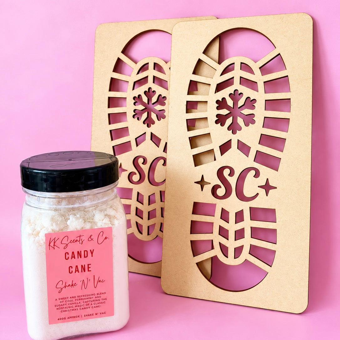 santa boot stencil shake n vac set