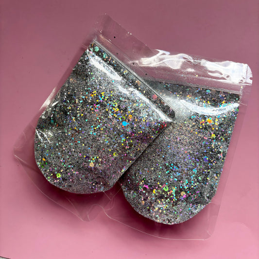 silver holographic chunky glitter