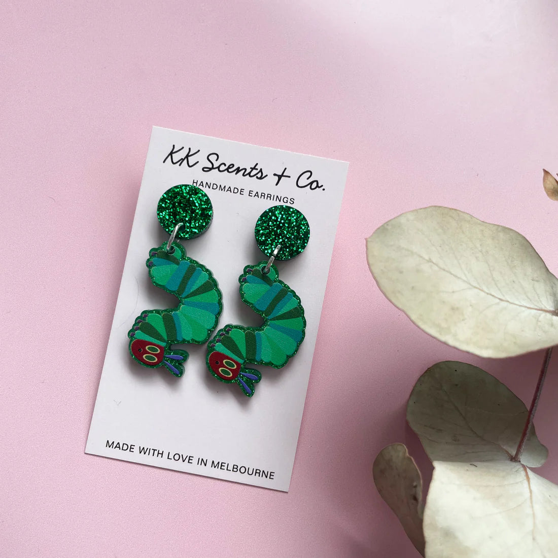 the hungry caterpillar earrings