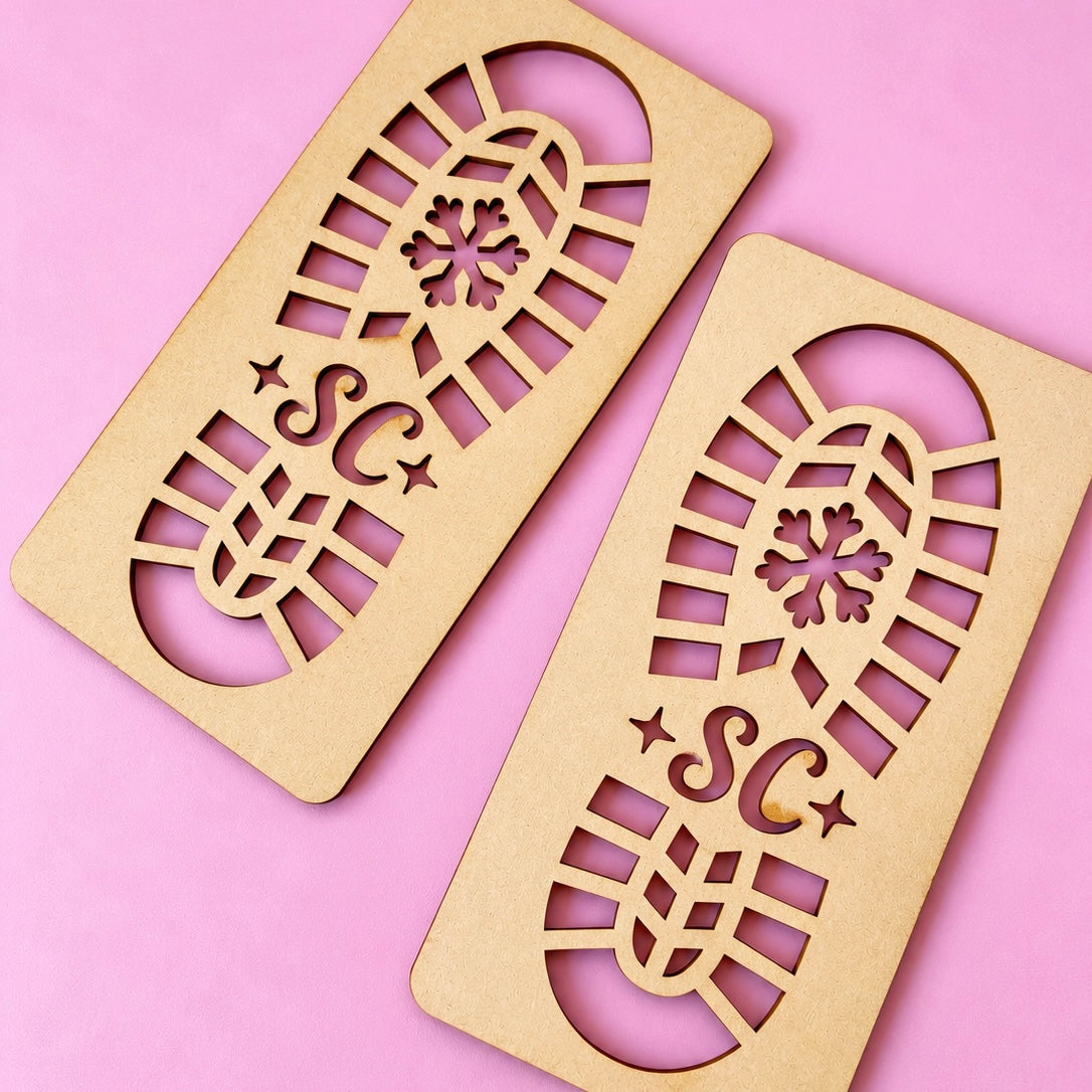 wooden Santa boot stencils