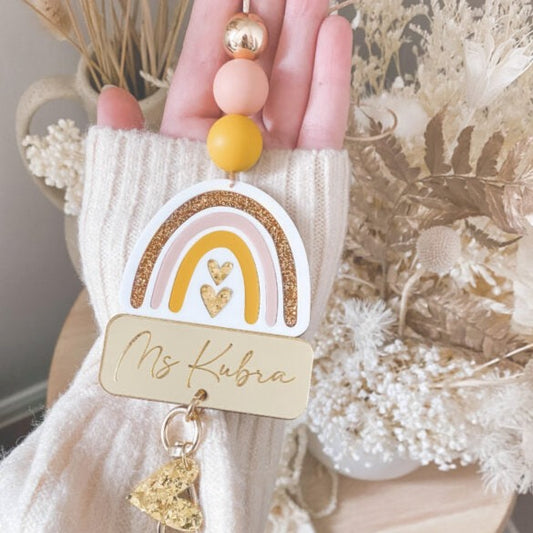 Personalised rainbow lanyard