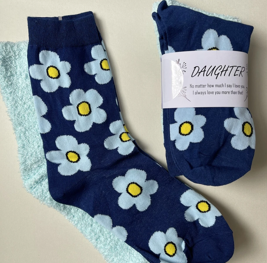 Flower Gift Socks - Blue