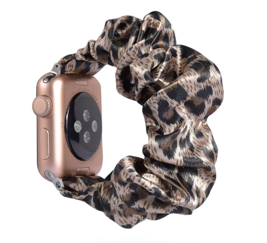 Champagne Leopard Scrunchie Apple Watch Band